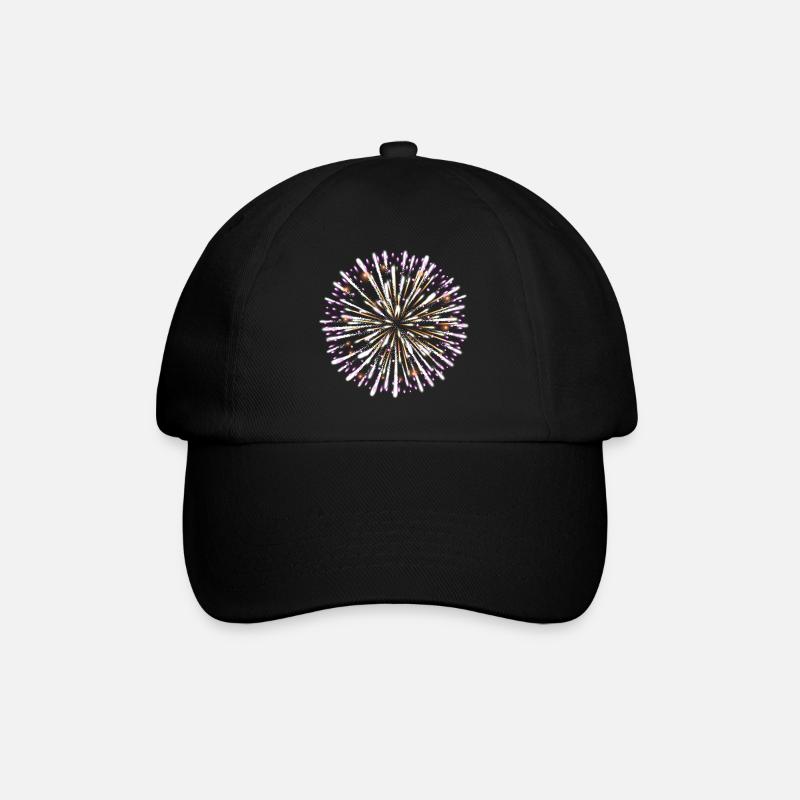 Firework purple white and gold - Baseball Cap - black/black