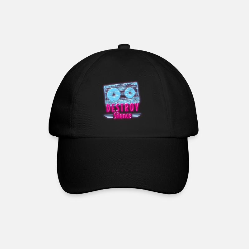 Uv Musik Neon Retro - Baseballkappe - Schwarz/Schwarz