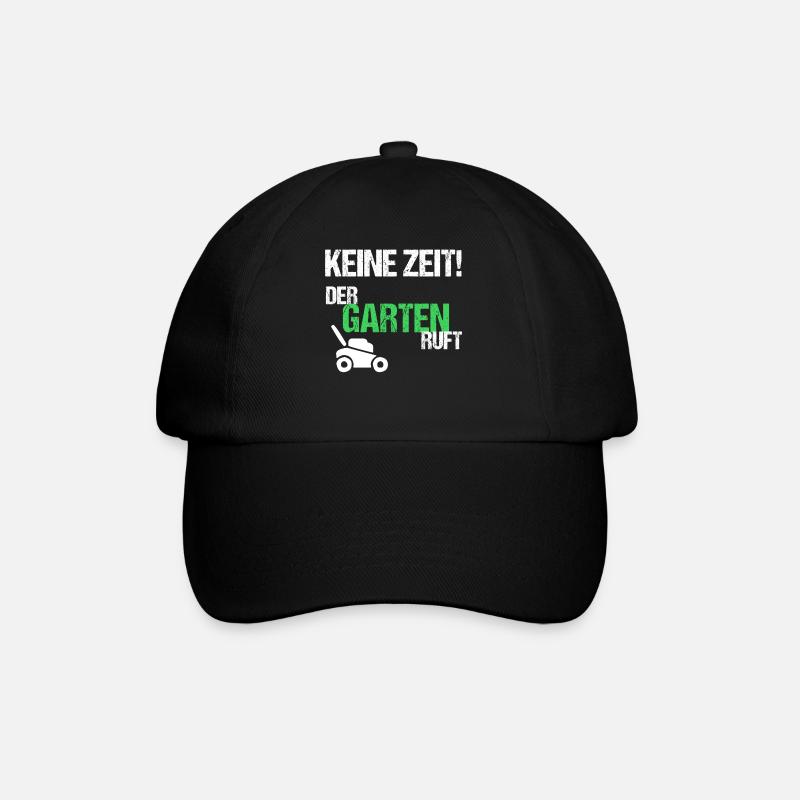 Keine Zeit der Garten ruft - Baseballkappe - Schwarz/Schwarz