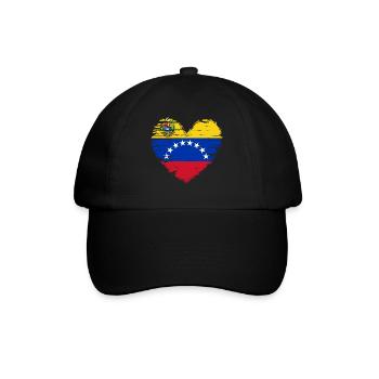 Venezuela Heart Flag Flag Coat of Arms - Baseball Cap - black/black - Front