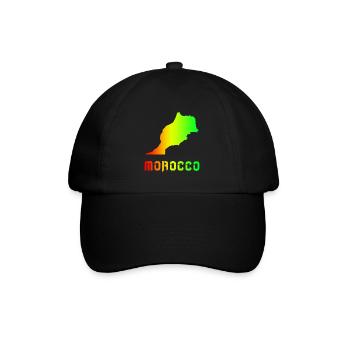 Morocco Rainbow Maps Design / Gift - Baseball Cap - black/black - Front