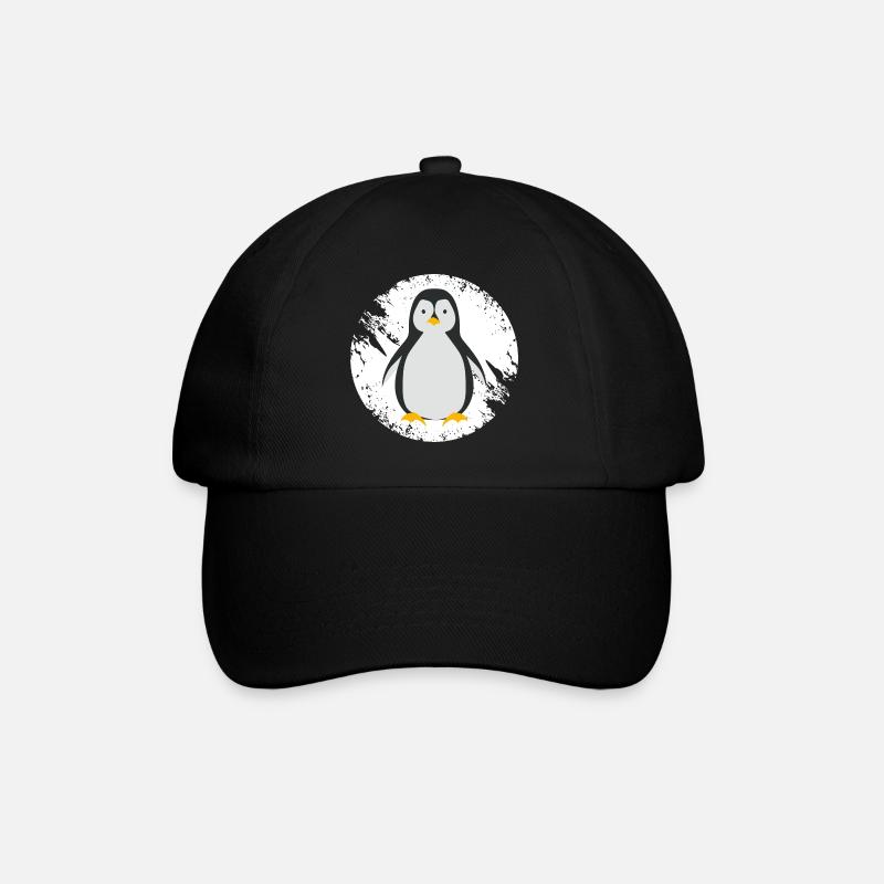Pinguin - Baseballkappe - Schwarz/Schwarz