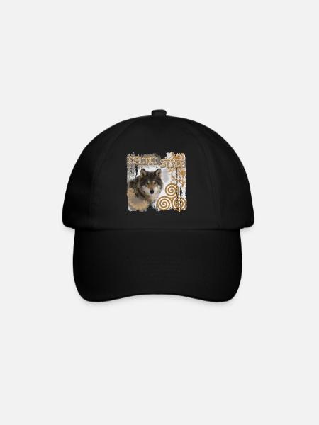 celtes 9 avec loup et triskele - Casquette classique - noir/noir