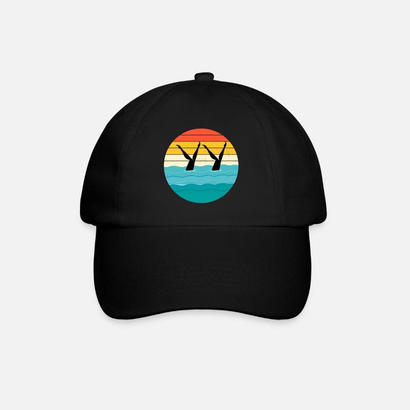 Synchro Swim Swimmer Synchronized Swimming Vintage - Casquette classique - noir/noir