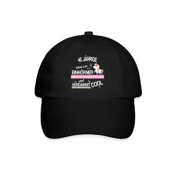 40 Geburtstag Geburtstagskind Spruch Geschenk - Baseballkappe - Schwarz/Schwarz - Vorne
