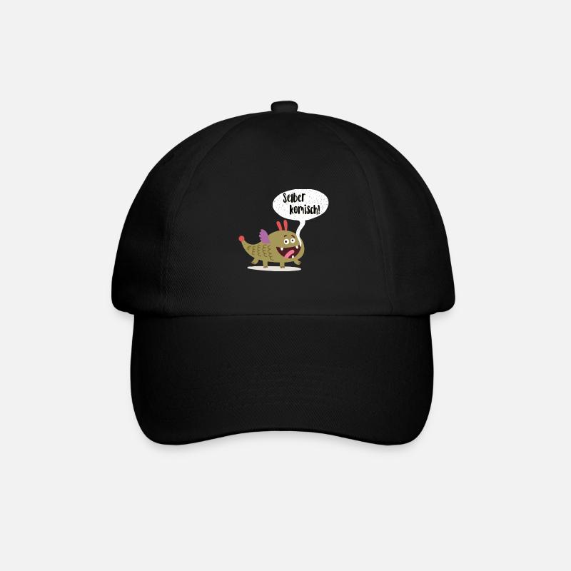 Lustiges Monster mit Sprechblase Selber komisch! - Baseballkappe - Schwarz/Schwarz
