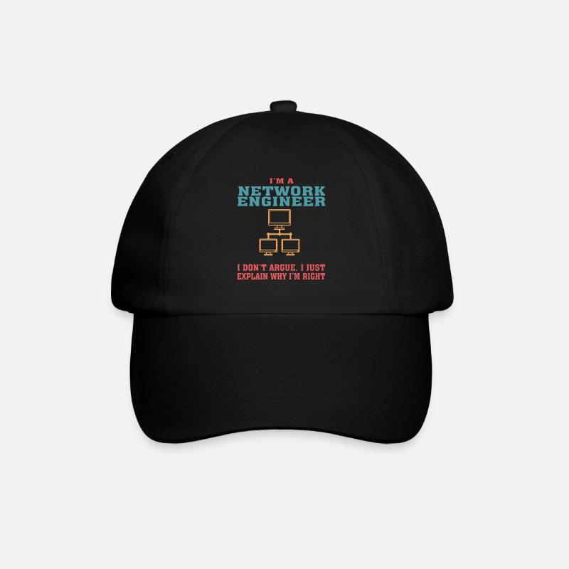 Funny Network Engineering Quote for Network Engine - Baseball Cap - black/black