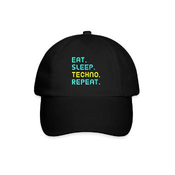 Eat. Sleep. techno. repeat. - Baseball Cap - black/black - Front