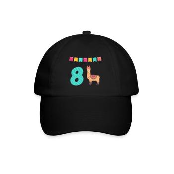 Drôle lama Alpaga 8ème anniversaire - Casquette classique - noir/noir - Devant