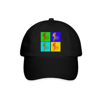 BMX Pop Art  - Baseballkappe - Schwarz/Schwarz - Vorne