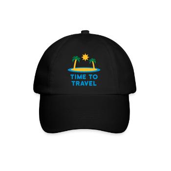 Temps de voyage (île, palmiers, soleil) - Casquette classique - noir/noir - Devant