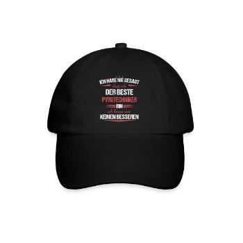 Pyrotechniker Feuerwerk Pyro Sprengmeister Spruch - Baseballkappe - Schwarz/Schwarz - Vorne