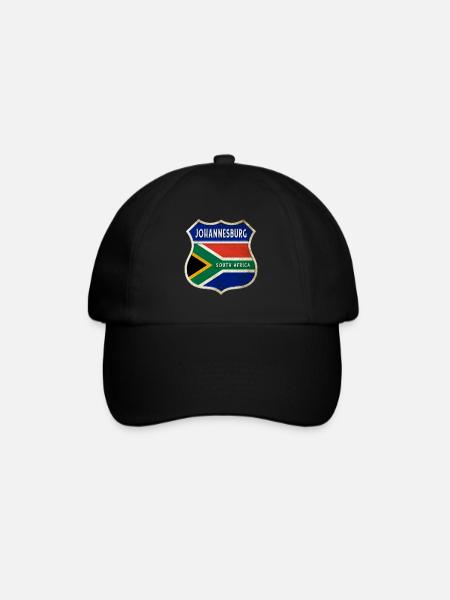 Johannesburg Südafrika Wappen Flaggen Design - Baseballkappe - Schwarz/Schwarz