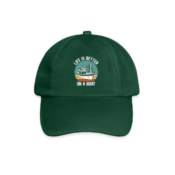 Citation de pêche La vie vintage est meilleure sur un bateau - Casquette classique - vert bouteille - Devant