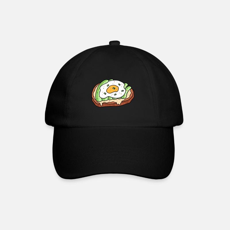 Avocado Fried Egg Bread Snack - Baseball Cap - black/black