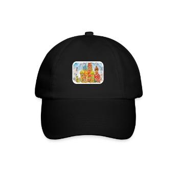Moscou Russie Aquarelle Esquisse Dessinée Peinture - Casquette classique - noir/noir - Devant