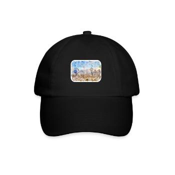 Dinde Aquarelle Esquisse Dessinée à la main Illustration - Casquette classique - noir/noir - Devant