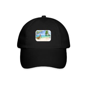 Thailand Aquarell Skizze Handgezeichnete Illustration - Baseballkappe - Schwarz/Schwarz - Vorne