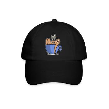Funny sloth coffee caffeine coffee lover - Baseball Cap - black/black - Front