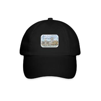Mumbai India Watercolor Sketch Drawn Painting - Baseball Cap - black/black - Front