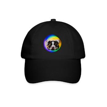 Rainbow Dog Australian Shepherd - Baseball Cap - black/black - Front