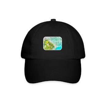 Maldives Watercolor Sketch Hand Drawn Illustration - Baseball Cap - black/black - Front
