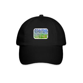 Norvège Aquarelle Esquisse Dessinée à la main Illustration - Casquette classique - noir/noir - Devant