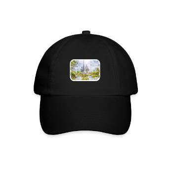 Thaïlande Aquarelle Esquisse Dessinée à la Main Illustration - Casquette classique - noir/noir - Devant