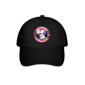 Drink Or Die Einhorn - Saufen Bier Trinken - - Baseballkappe - Schwarz/Schwarz - Vorne