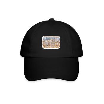 Rom Italien Aquarell Skizze Handgezeichnetes Gemälde - Baseballkappe - Schwarz/Schwarz - Vorne