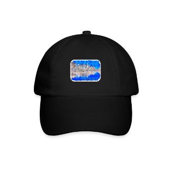 Belgique Repère Aquarelle Esquisse Dessin de Peinture - Casquette classique - noir/noir - Devant