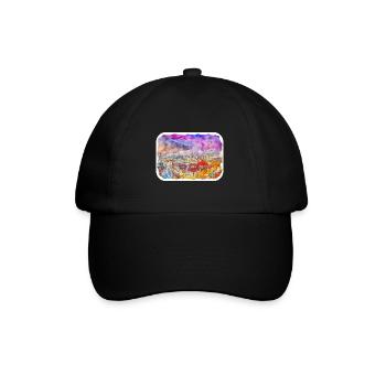 Berlin Allemagne Aquarelle Esquisse Dessinée Peinture - Casquette classique - noir/noir - Devant