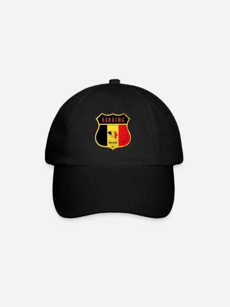 Seraing Belgien Wappen Flaggen Design - Baseballkappe - Schwarz/Schwarz