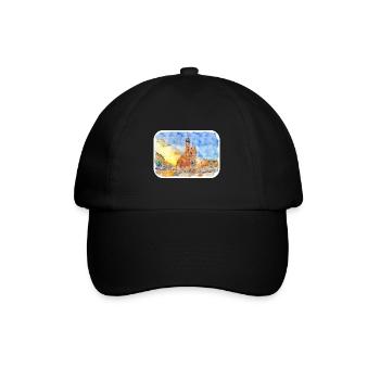 Pologne Repère Aquarelle Esquisse Dessin de peinture - Casquette classique - noir/noir - Devant