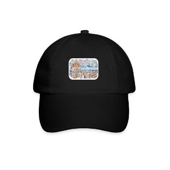 Florence Italie Aquarelle Esquisse Peinture Dessinée - Casquette classique - noir/noir - Devant