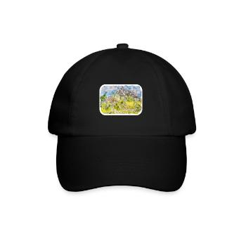 Italy Watercolor Sketch Hand Drawn Illustration - Baseball Cap - black/black - Front