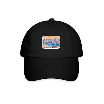 Budapest Hungary Watercolor Sketch Illustration - Baseball Cap - black/black - Front
