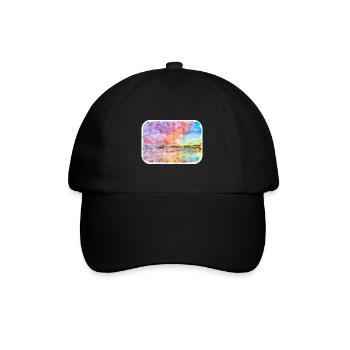 Illustration de croquis à l’aquarelle de Californie usa - Casquette classique - noir/noir - Devant