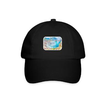 Grèce Aquarelle Esquisse Dessinée à la main Illustration - Casquette classique - noir/noir - Devant