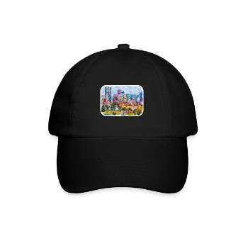 Canada Aquarelle Sketch Illustration dessinée à la main - Casquette classique - noir/noir - Devant