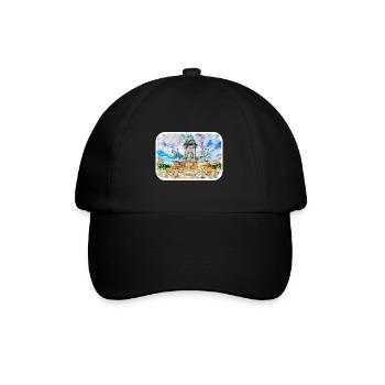 Autriche Aquarelle Esquisse Dessinée à la main Illustration - Casquette classique - noir/noir - Devant