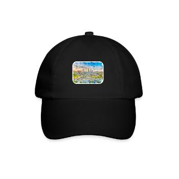 Lithuania Landmark Watercolor Sketch Illustration - Baseball Cap - black/black - Front