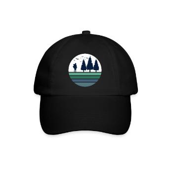 hiking adventure hiking time black forest trekking - Baseball Cap - black/black - Front