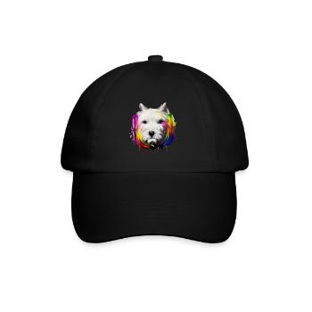 West Highland White Terrier in color - Baseball Cap - black/black - Front