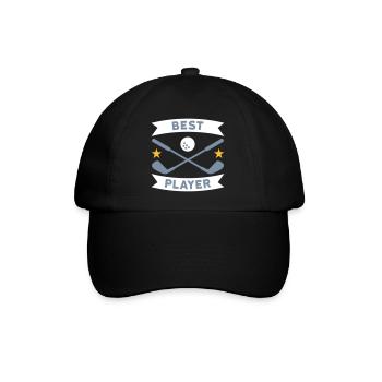 Meilleur joueur de golf (bannières, étoiles, clubs de golf) - Casquette classique - noir/noir - Devant