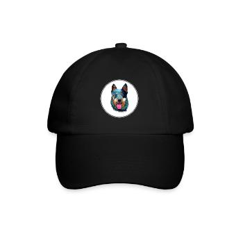 Illustration de l’aquarelle du chien de bétail australien - Casquette classique - noir/noir - Devant