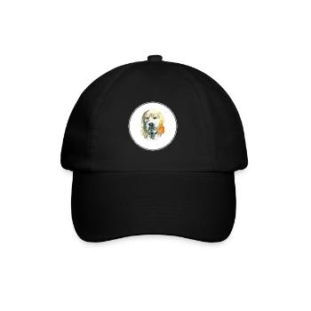 Illustration de l’aquarelle de chien de berger d’Asie centrale - Casquette classique - noir/noir - Devant