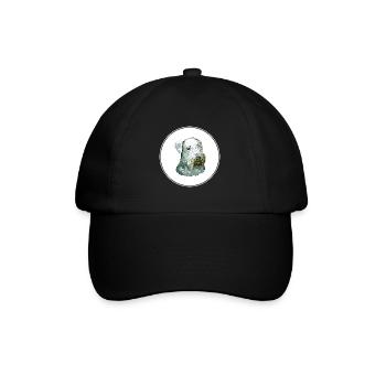 Cesky Terrier Dog Watercolor Sketch Illustration - Baseball Cap - black/black - Front