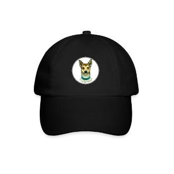 Norwegischer Lundehund Hund Aquarell Illustration - Baseballkappe - Schwarz/Schwarz - Vorne