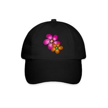 colorful flower bouquet floral flower tendril floral - Baseball Cap - black/black - Front